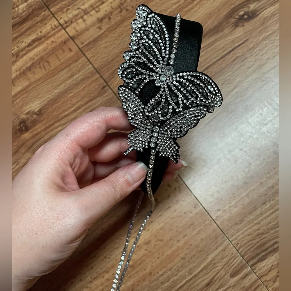 Silver Butterfly Embellished Headband
